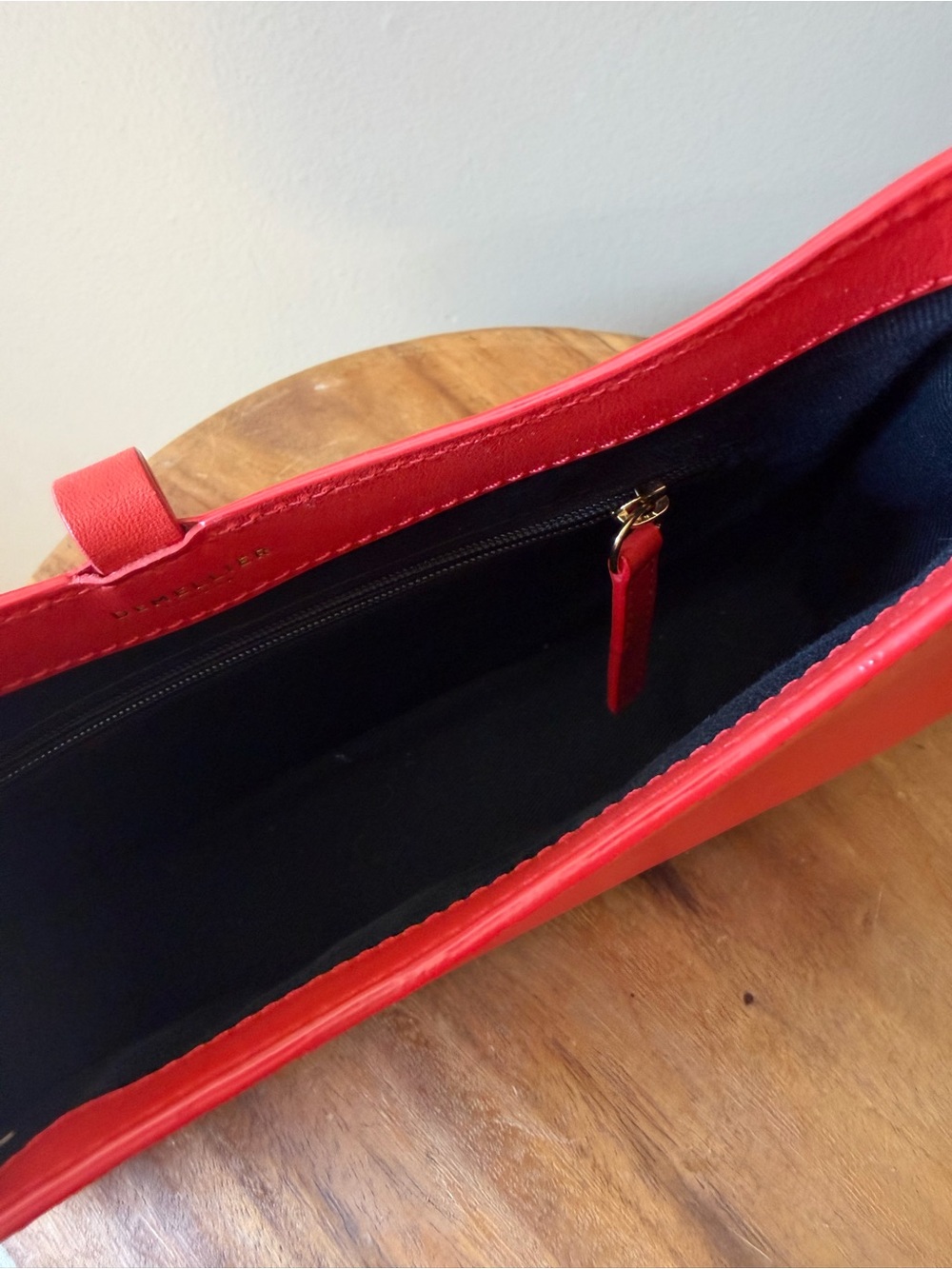 DeMellier Red Shoulder Bag with Gold Accent - Picture 3 of 5